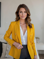 Blazer femme coupe structurée, huit coloris, du S au 2XL, jaune