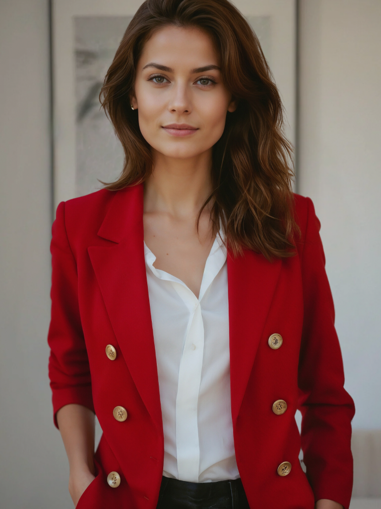 Blazer femme coupe structurée, huit coloris, du S au 2XL, rouge