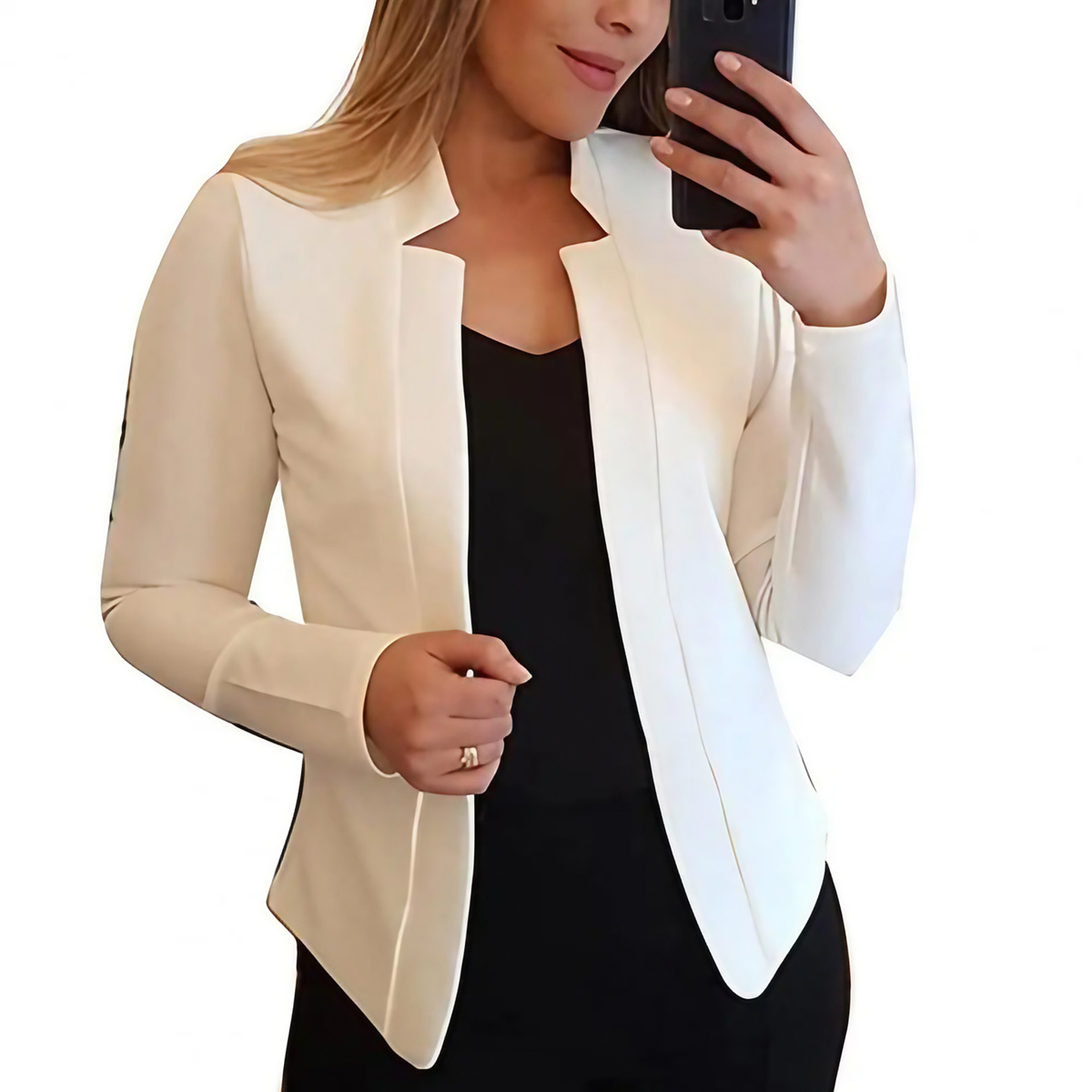 Blazer femme pour le bureau, neuf coloris, du S au 3XL, blanc