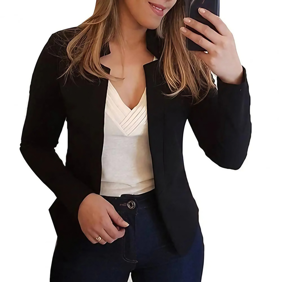 Blazer femme pour le bureau, neuf coloris, du S au 3XL, noir