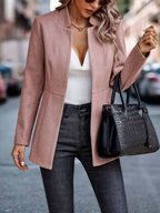 Blazer femme cintré rose à manches longues, du XS au 3XL