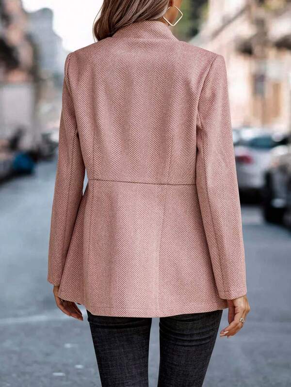 Blazer femme cintré rose à manches longues, du XS au 3XL