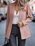 Blazer femme cintré rose à manches longues, du XS au 3XL, rose