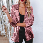 Blazer à paillettes femme pour les soirées, six coloris, rose