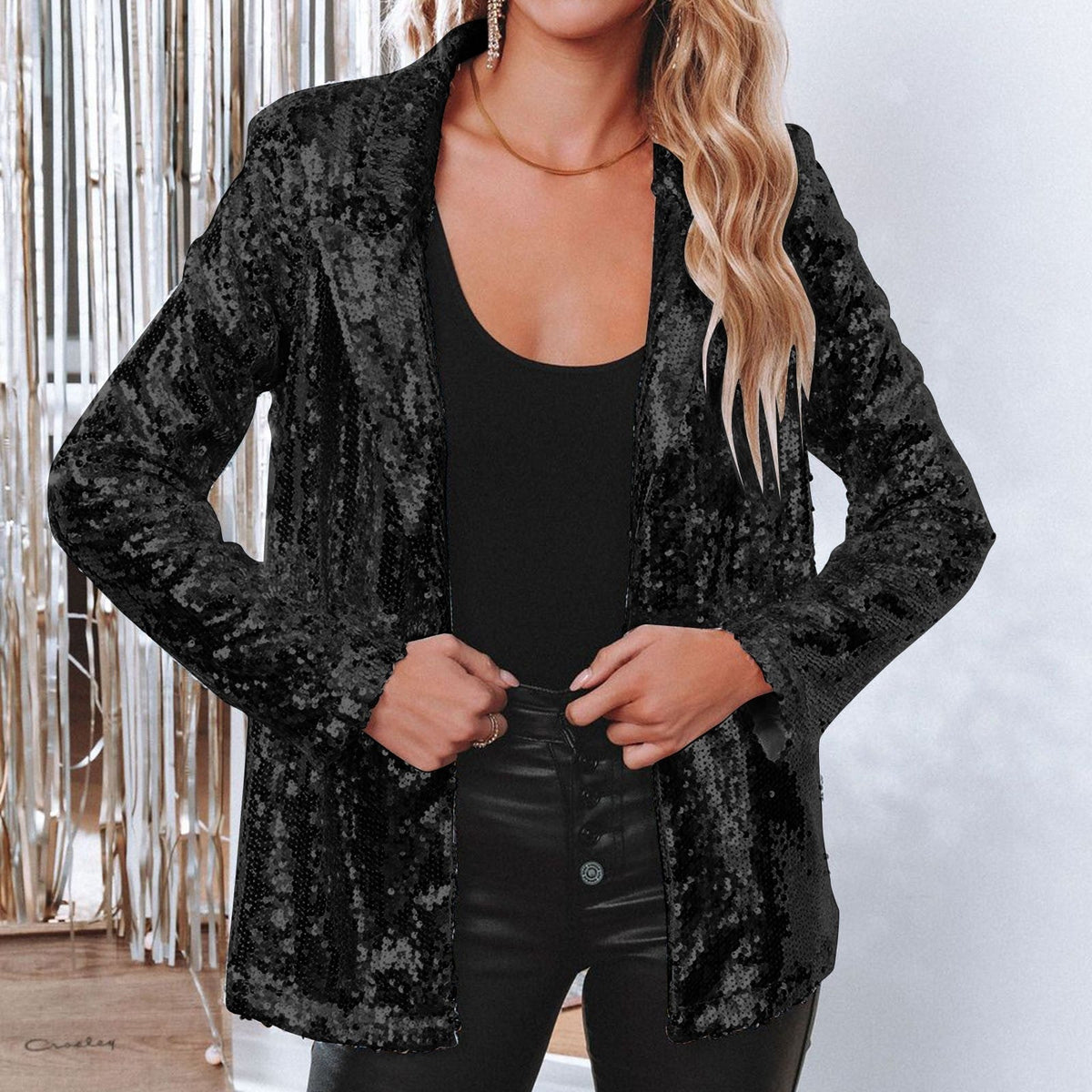 Blazer à paillettes femme pour les soirées, six coloris