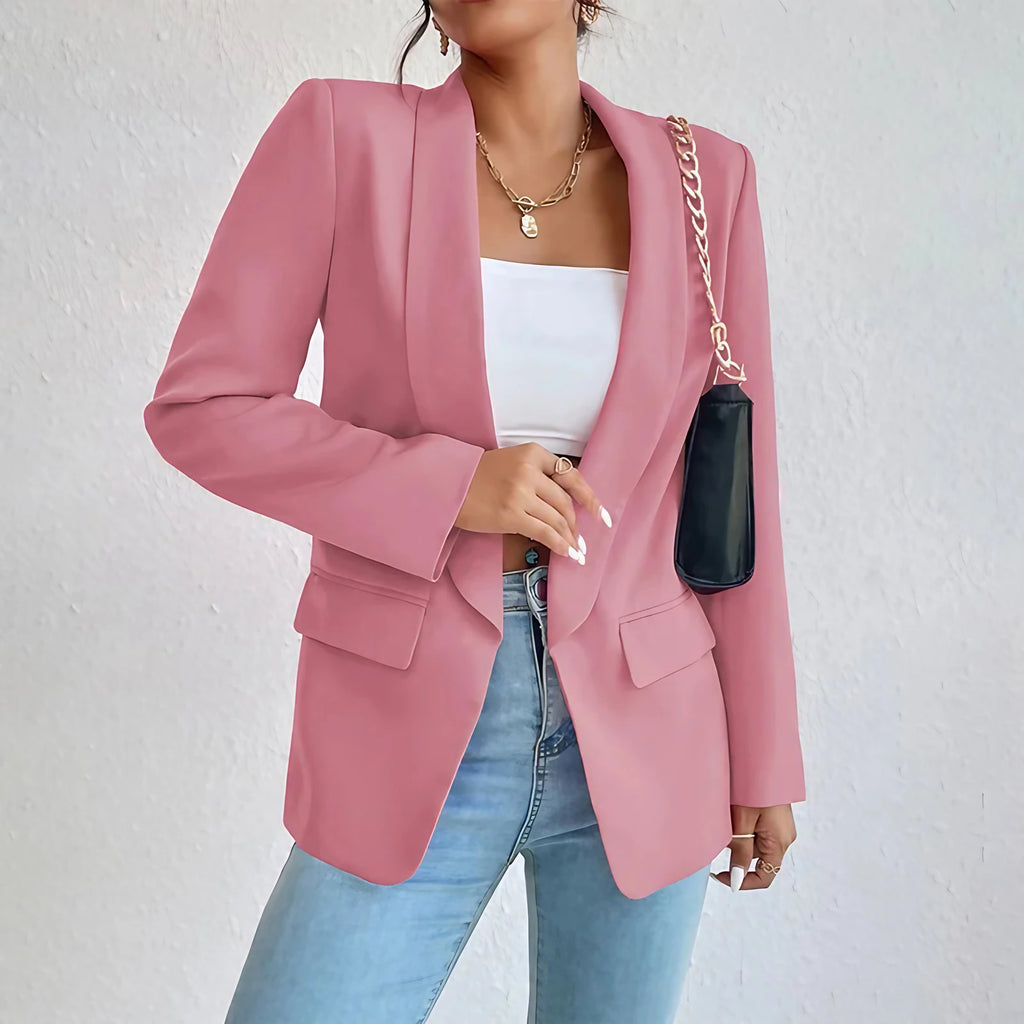 Blazer long femme coupe classique, neuf coloris, du S au 2XL