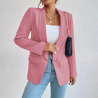 Blazer long femme coupe classique, neuf coloris, du S au 2XL