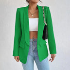 Blazer long femme coupe classique, neuf coloris, du S au 2XL, vert