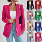 Blazer long femme coupe classique, neuf coloris, du S au 2XL