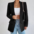 Blazer long femme coupe classique, neuf coloris, du S au 2XL, noir