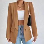 Blazer long femme coupe classique, neuf coloris, du S au 2XL, kaki