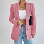 Blazer long femme coupe classique, neuf coloris, du S au 2XL, rose