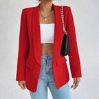 Blazer long femme coupe classique, neuf coloris, du S au 2XL, rouge