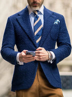 Blazer homme bleu coupe ajustée, revers crantés, du S au 3XL