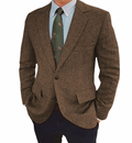 Blazer homme à motif chevrons, coupe ajustée, quatre coloris, marron
