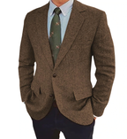 Blazer homme à motif chevrons, coupe ajustée, quatre coloris, marron