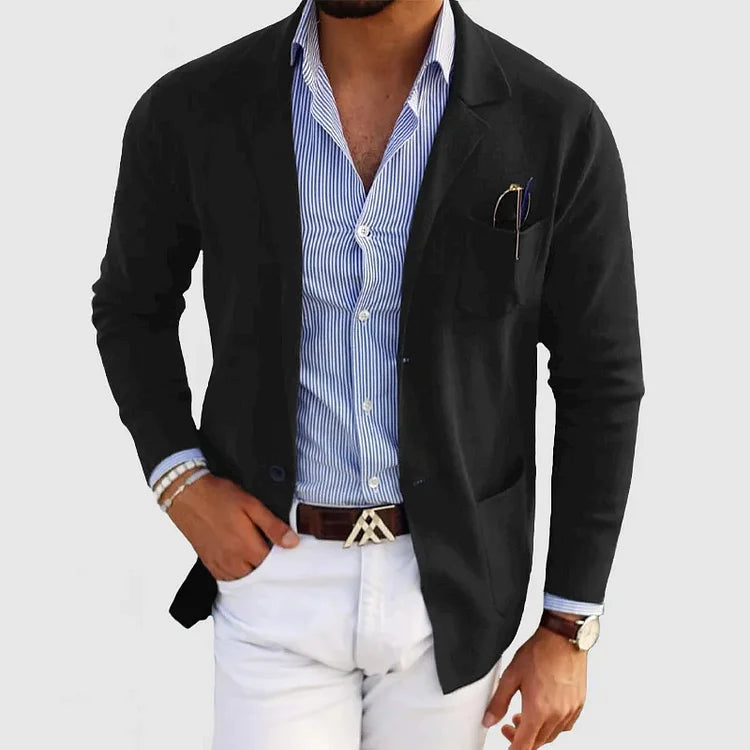 Blazer homme coupe ajustée, cinq coloris, du XS au 2XL, noir