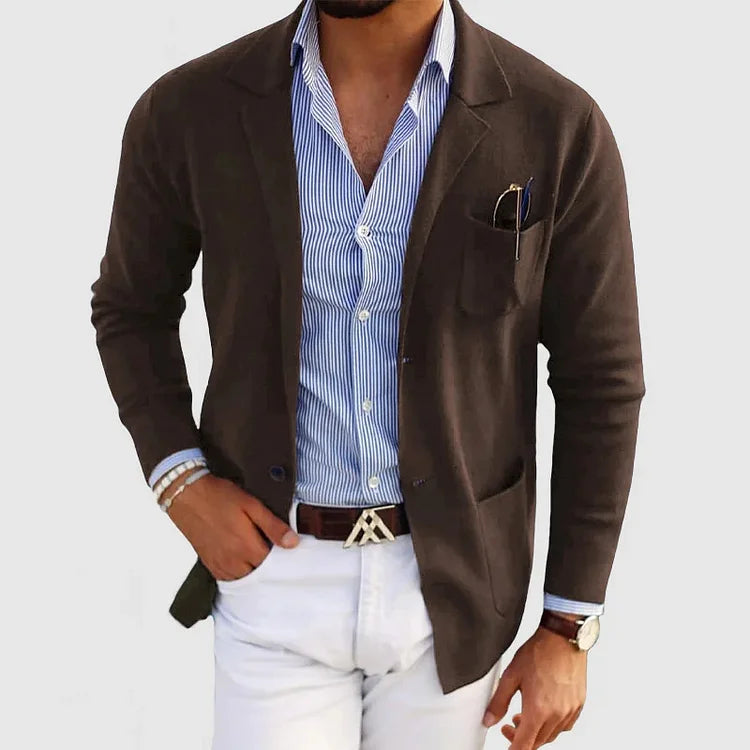 Blazer homme coupe ajustée, cinq coloris, du XS au 2XL, marron