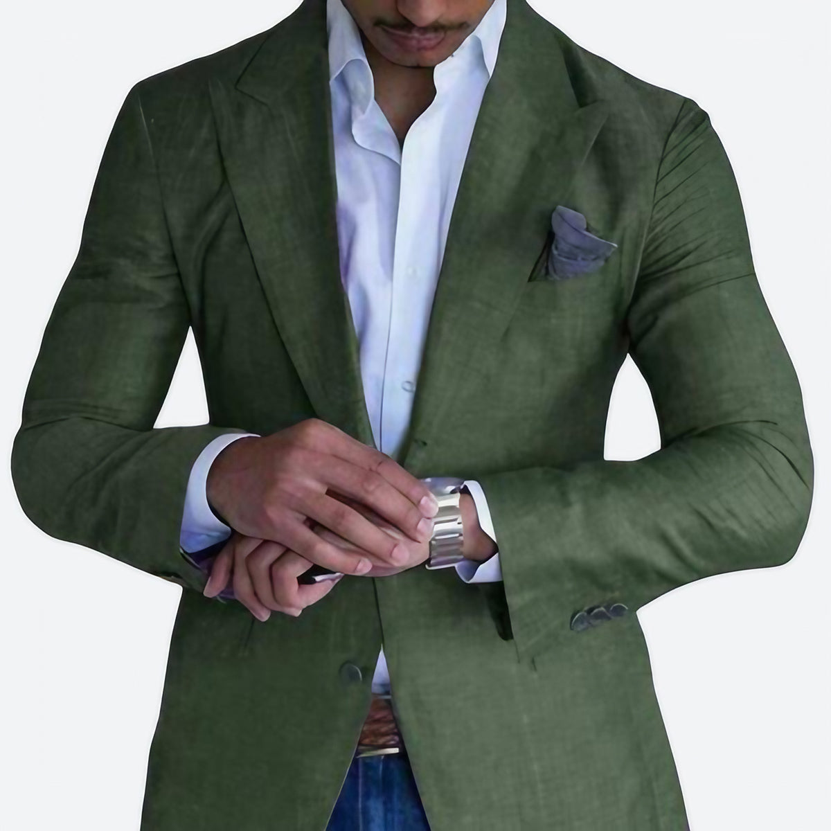 Blazer homme coupe ajustée, uni ou à carreaux, du M au 3XL, vert