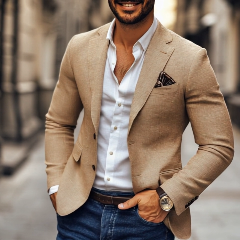Blazer homme décontracté à deux boutons, trois coloris