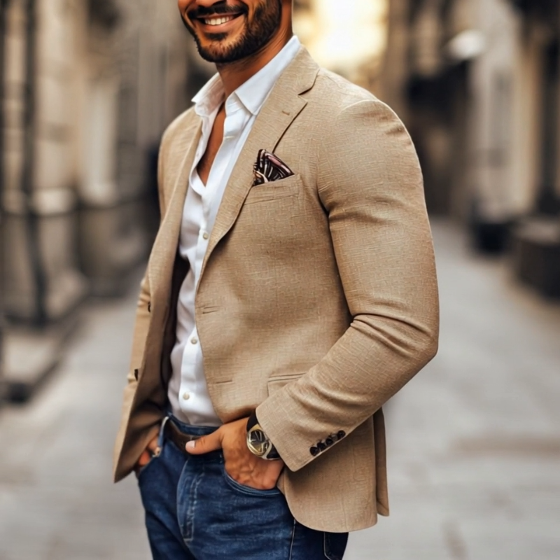 Blazer homme décontracté à deux boutons, trois coloris
