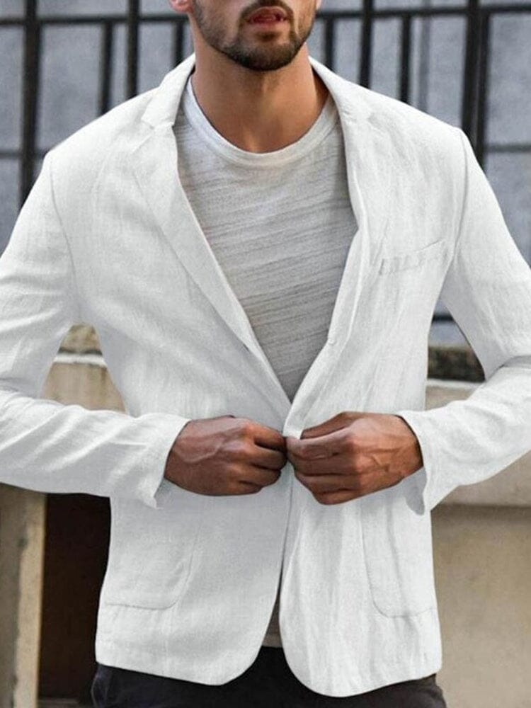 Blazer homme décontracté, blanc, gris ou noir, du M au 3XL