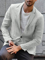 Blazer homme décontracté, blanc, gris ou noir, du M au 3XL, gris