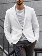 Blazer homme décontracté, blanc, gris ou noir, du M au 3XL