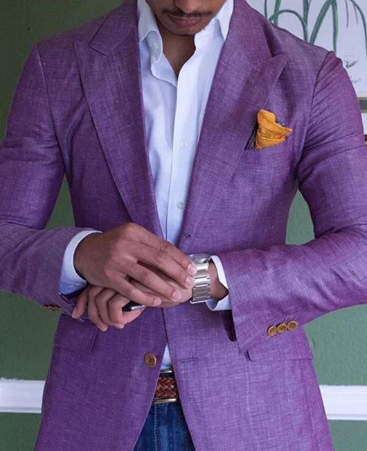 Blazer homme deux boutons, revers cranté, uni ou à carreaux