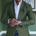 Blazer homme deux boutons, revers cranté, uni ou à carreaux, vert