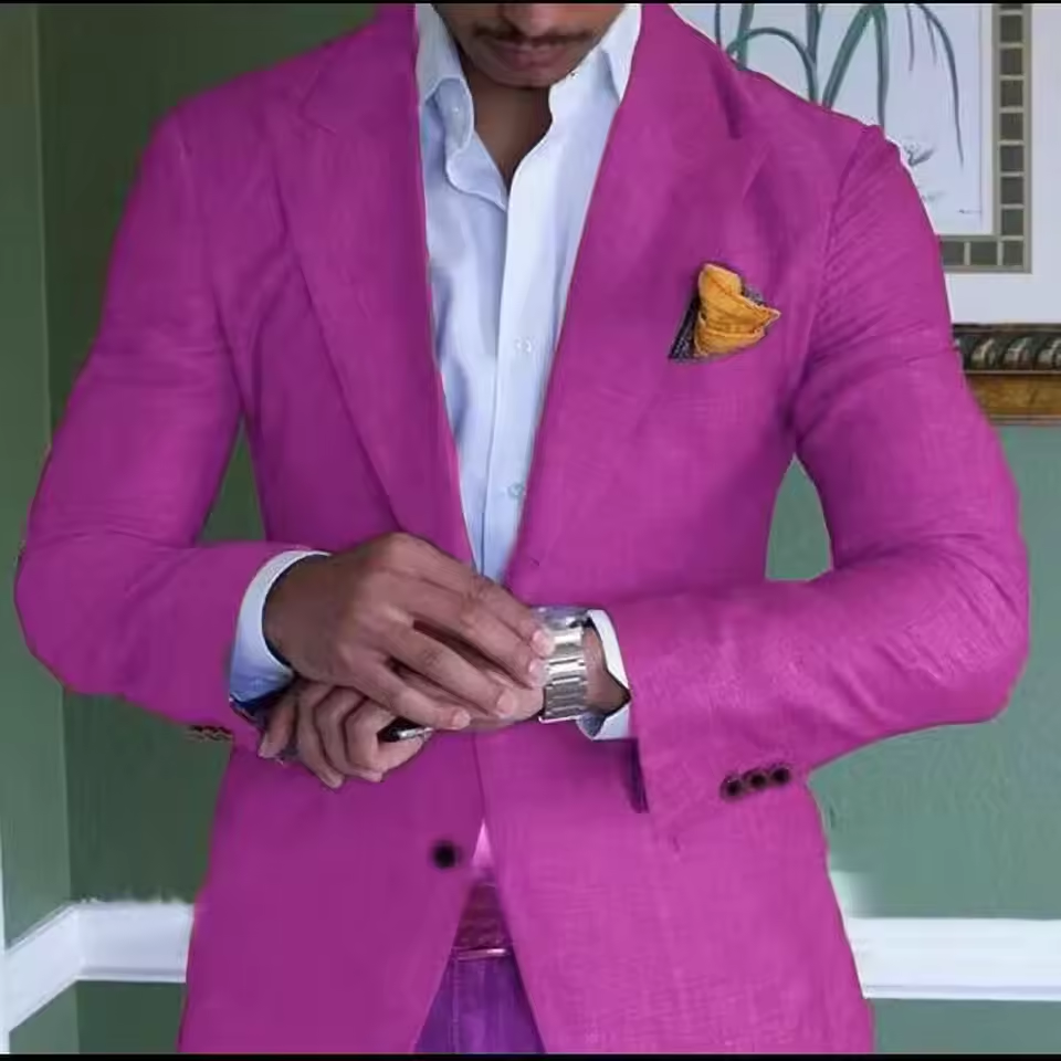Blazer homme deux boutons, revers cranté, uni ou à carreaux
