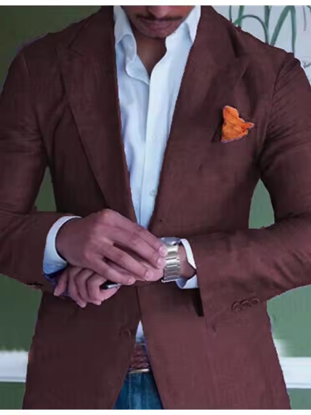 Blazer homme deux boutons, revers cranté, uni ou à carreaux