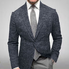 Blazer homme deux boutons, revers cranté, uni ou à carreaux, noir à carreaux