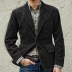 Blazer homme en velours côtelé, coupe ajustée, quatre coloris, noir