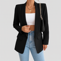 Blazer femme long pour l'automne, coupe droite, neuf coloris, noir