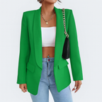 Blazer femme long pour l'automne, coupe droite, neuf coloris, vert