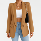 Blazer femme long pour l'automne, coupe droite, neuf coloris, kaki