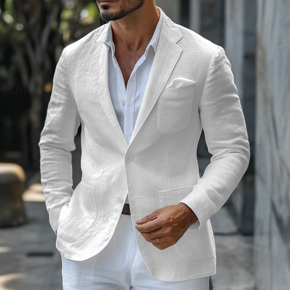 Blazer homme d'été coupe moderne, cinq coloris, du S au 3XL, blanc