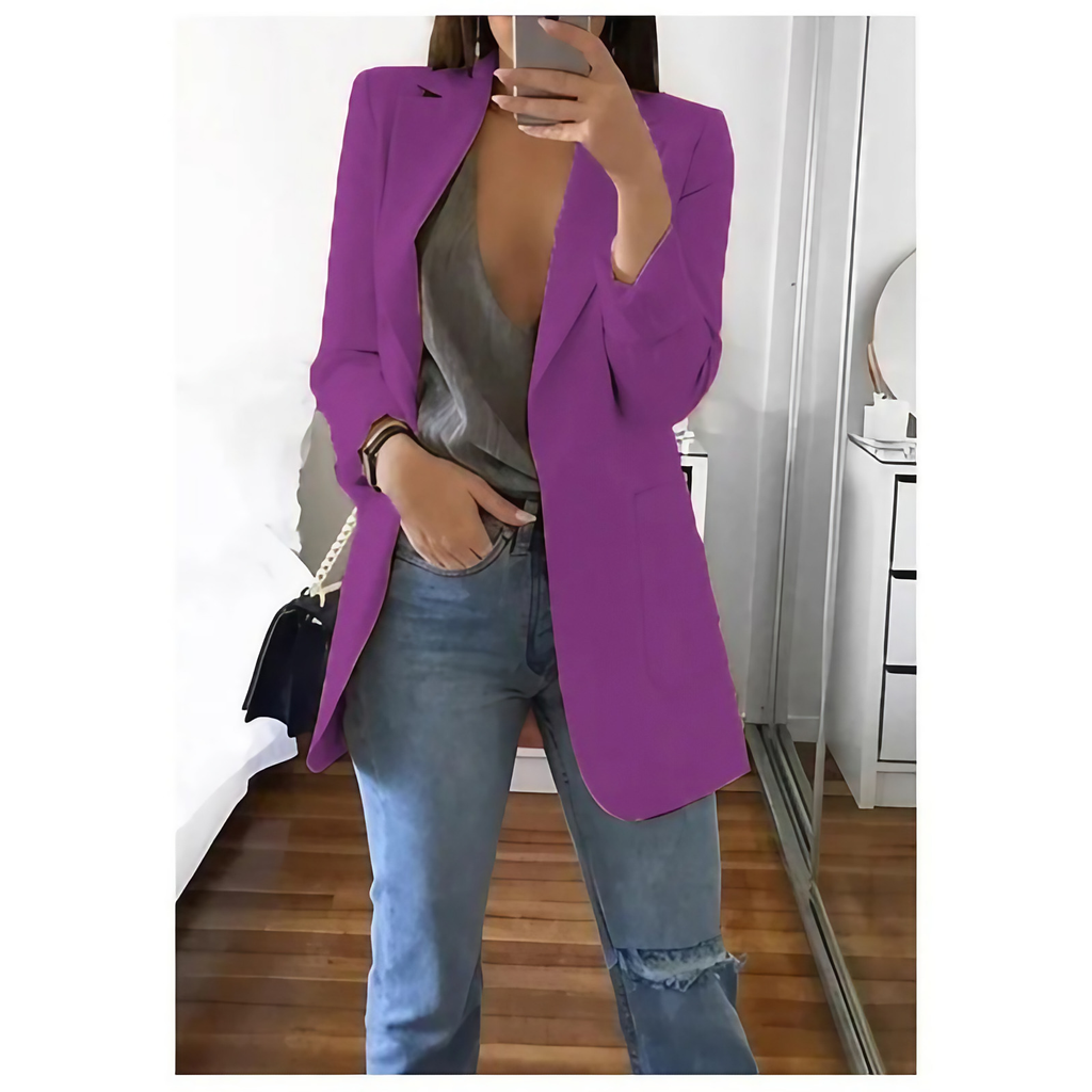 Blazer long femme, quinze coloris, du S au 3XL, violet