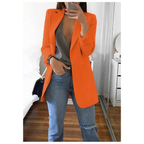 Blazer long femme, quinze coloris, du S au 3XL, orange