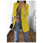 Blazer long femme, quinze coloris, du S au 3XL, jaune