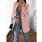 Blazer long femme, quinze coloris, du S au 3XL, rose clair