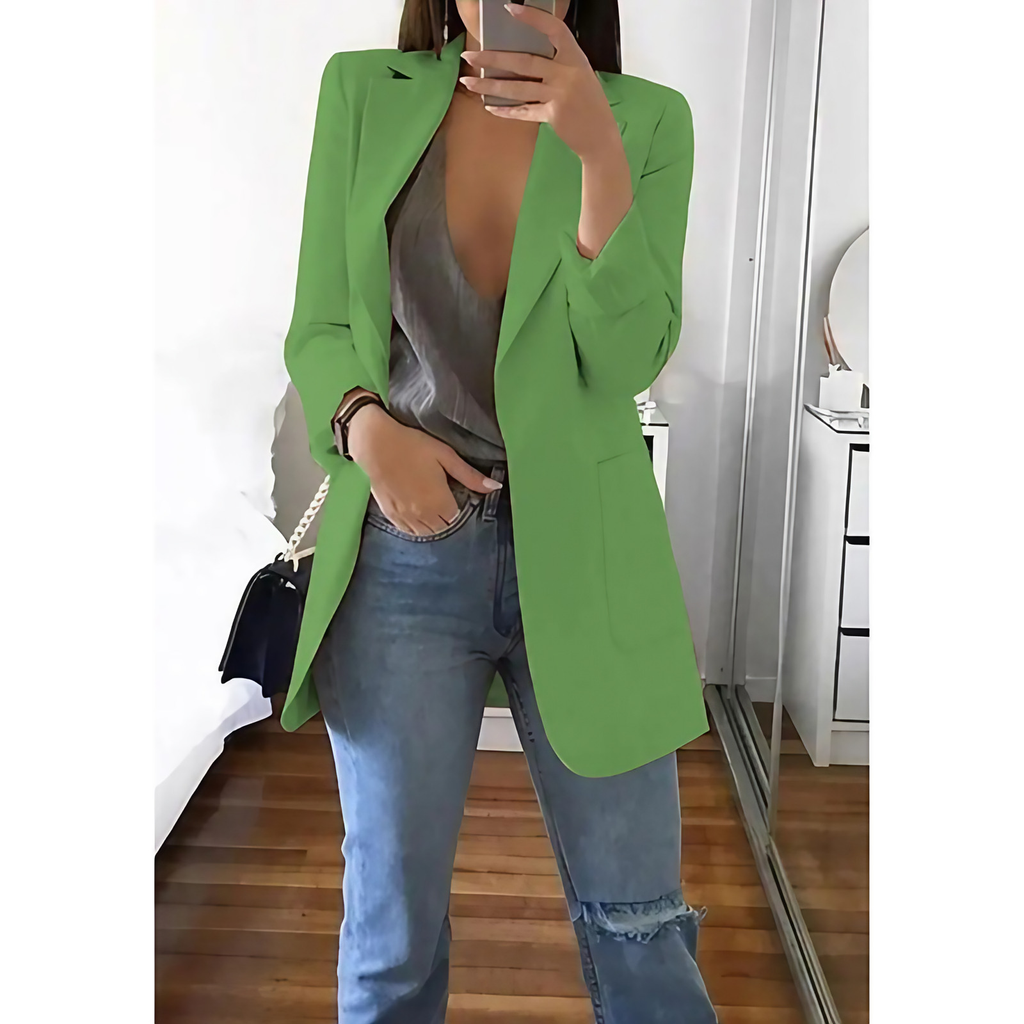 Blazer long femme, quinze coloris, du S au 3XL, vert clair
