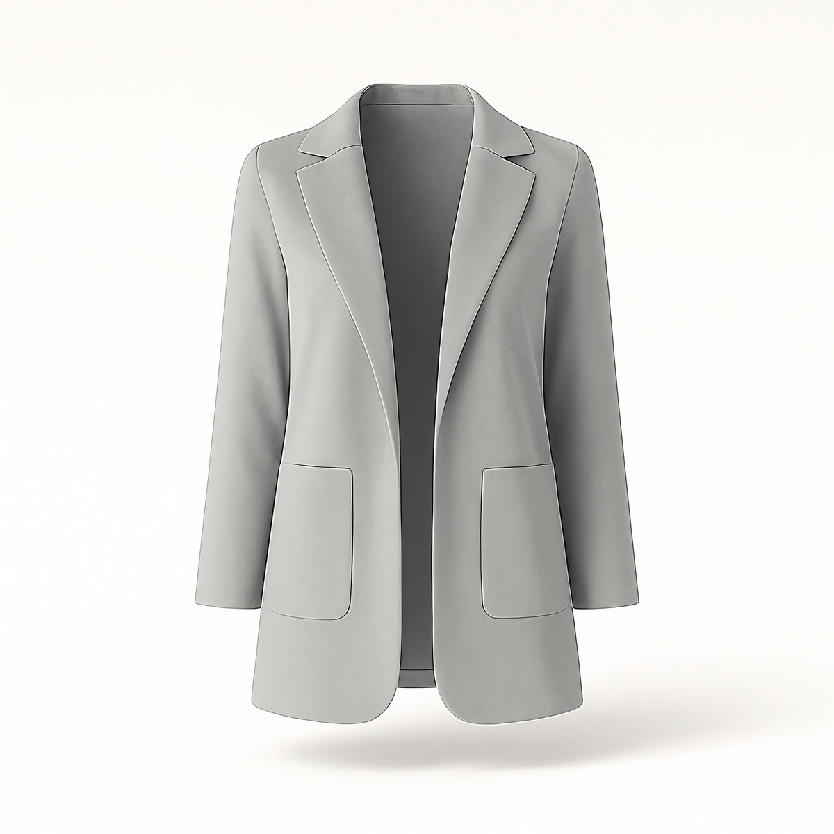 Blazer long femme pour l'automne, quinze coloris, du S au 3XL, gris clair
