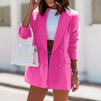 Blazer long femme à double boutonnage, du S au 2XL, rose