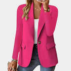 Blazer femme extensible à simple boutonnage, huit coloris, rose