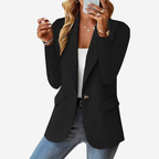 Blazer femme extensible à simple boutonnage, huit coloris, noir