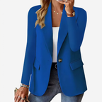 Blazer femme extensible à simple boutonnage, huit coloris, bleu