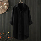 Blouse femme ample à manches longues, du S au 5XL, noir