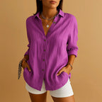 Blouse légère femme d'été, coupe décontractée, du XS au 3XL, violet